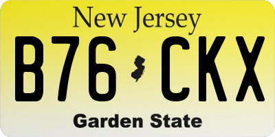 NJ license plate B76CKX