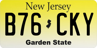 NJ license plate B76CKY