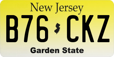NJ license plate B76CKZ