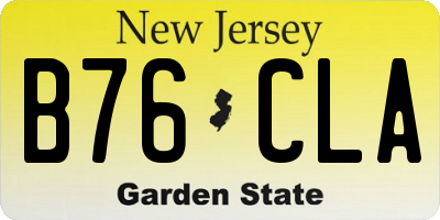 NJ license plate B76CLA