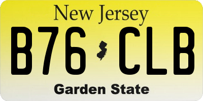 NJ license plate B76CLB