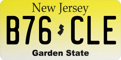 NJ license plate B76CLE
