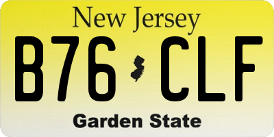 NJ license plate B76CLF