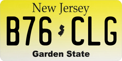 NJ license plate B76CLG