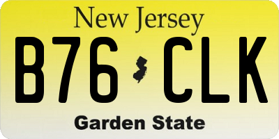 NJ license plate B76CLK