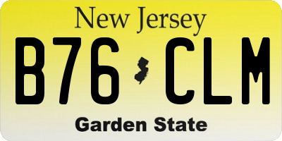 NJ license plate B76CLM