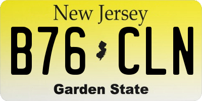 NJ license plate B76CLN