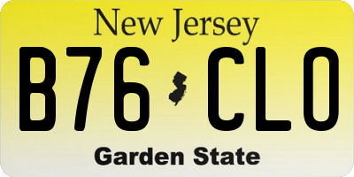 NJ license plate B76CLO