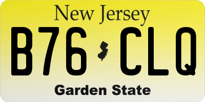 NJ license plate B76CLQ
