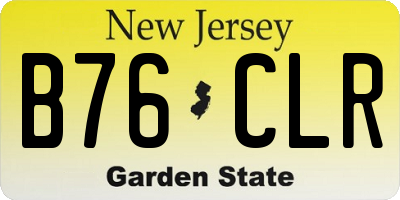 NJ license plate B76CLR