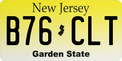 NJ license plate B76CLT