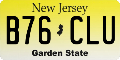 NJ license plate B76CLU