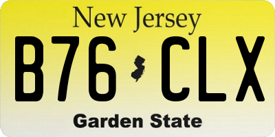 NJ license plate B76CLX