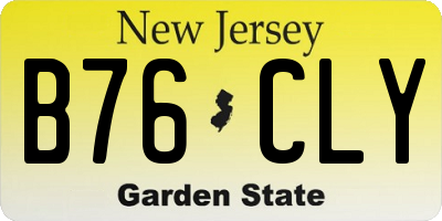 NJ license plate B76CLY