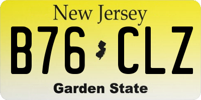 NJ license plate B76CLZ