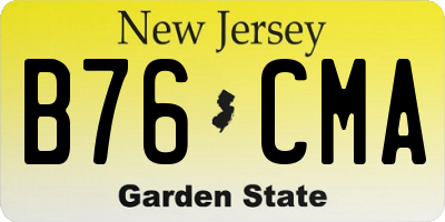 NJ license plate B76CMA