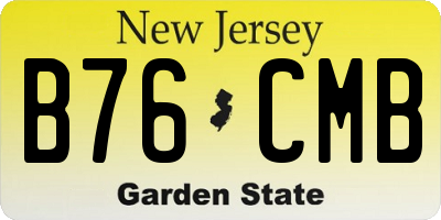 NJ license plate B76CMB