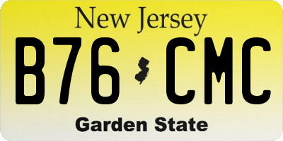 NJ license plate B76CMC