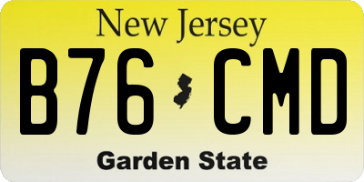 NJ license plate B76CMD