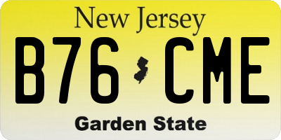 NJ license plate B76CME