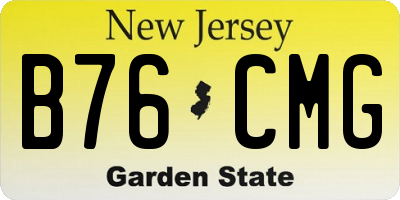 NJ license plate B76CMG