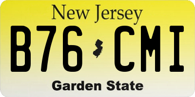 NJ license plate B76CMI