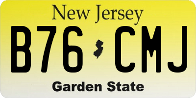 NJ license plate B76CMJ