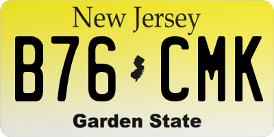 NJ license plate B76CMK