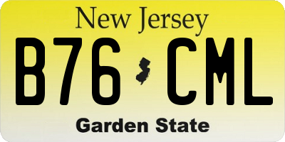 NJ license plate B76CML