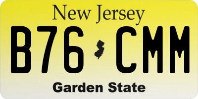 NJ license plate B76CMM