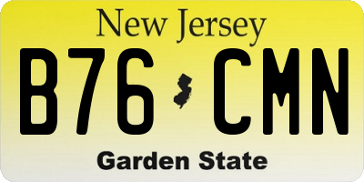 NJ license plate B76CMN