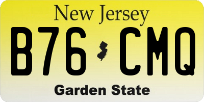 NJ license plate B76CMQ
