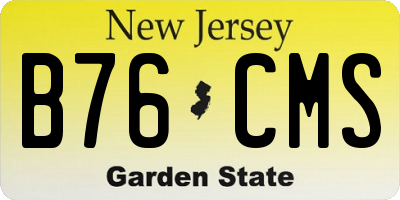 NJ license plate B76CMS