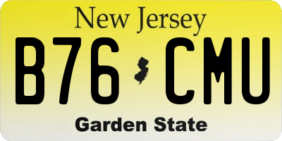 NJ license plate B76CMU