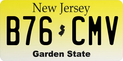NJ license plate B76CMV