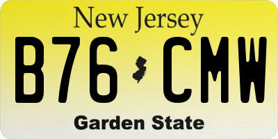 NJ license plate B76CMW