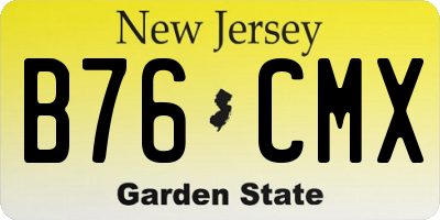 NJ license plate B76CMX