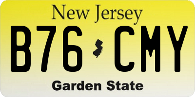 NJ license plate B76CMY