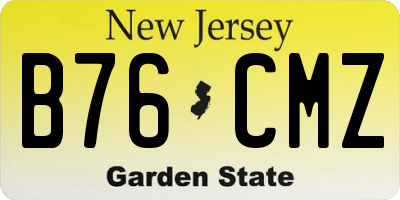 NJ license plate B76CMZ