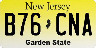 NJ license plate B76CNA