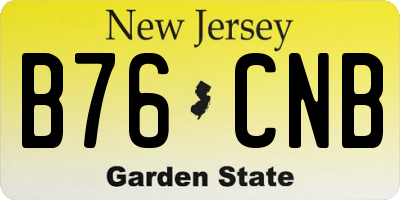 NJ license plate B76CNB