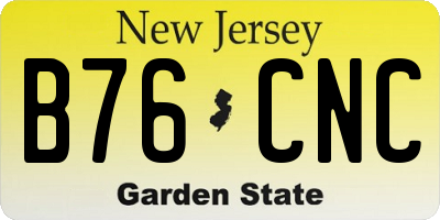 NJ license plate B76CNC