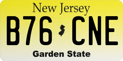 NJ license plate B76CNE