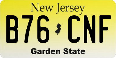 NJ license plate B76CNF