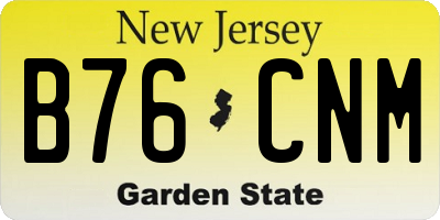 NJ license plate B76CNM