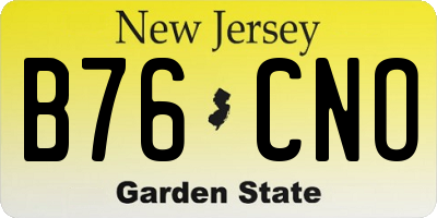 NJ license plate B76CNO
