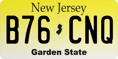 NJ license plate B76CNQ