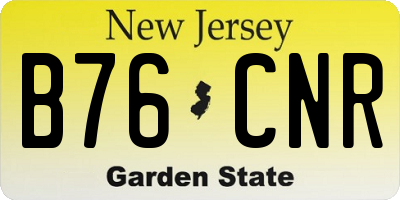 NJ license plate B76CNR