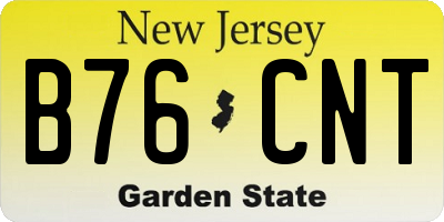 NJ license plate B76CNT