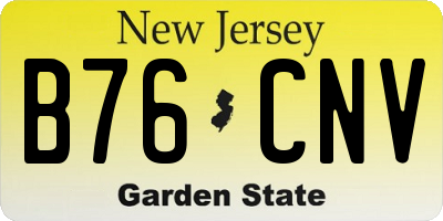 NJ license plate B76CNV